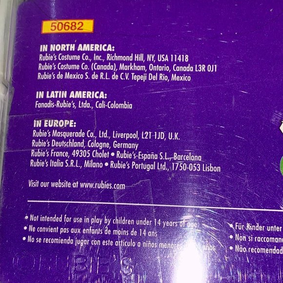 Rubie's Lime Delight Tri-Color Long Hair Wig Black Green & Yellow New Old Stock - Picture 2 of 6